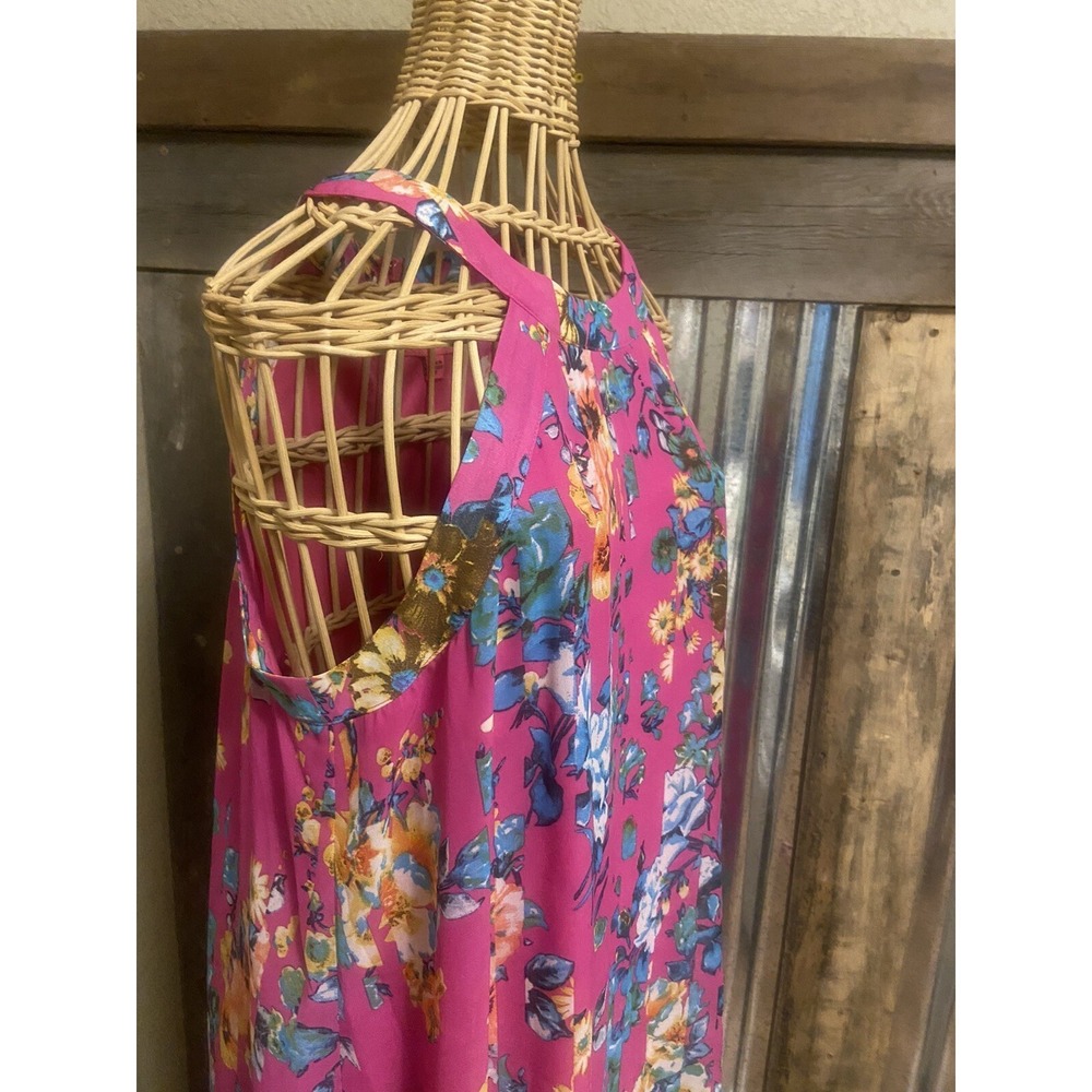 BETSEY Johnson Women's Small Dress Sleeveless Pink Floral Flare Fairy Travel - Picture 4 of 16